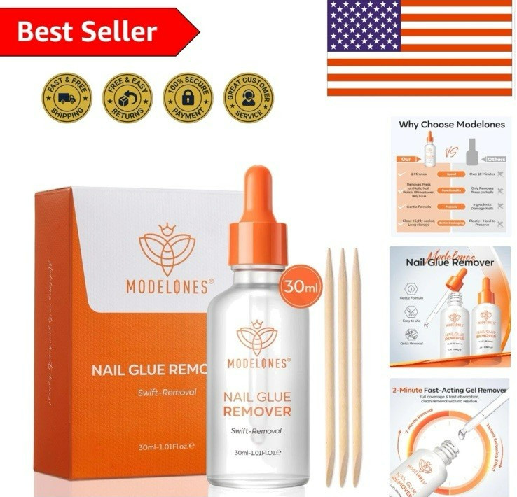 Quick 30ml Nail Glue Remover for Press-On Nails – Easy Two-Step Application