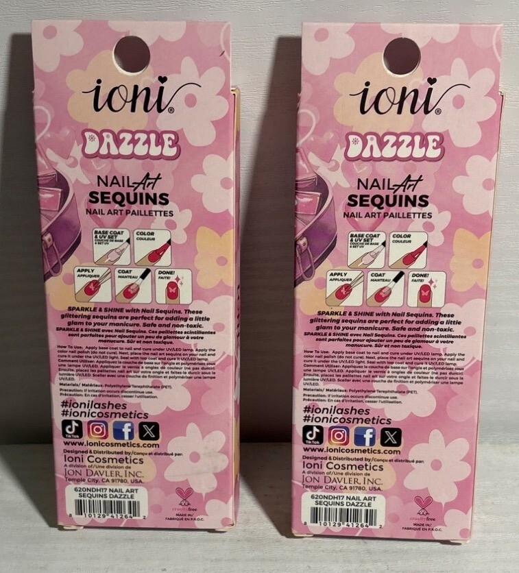 Ioni Dazzle Nail Art Sequins Palette Flowers Glitter Shapes Salon-Like Finish