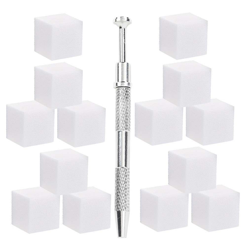 1 Set Reusable Nail Sponges for Manicure with Stainless Steel Grabber Tool