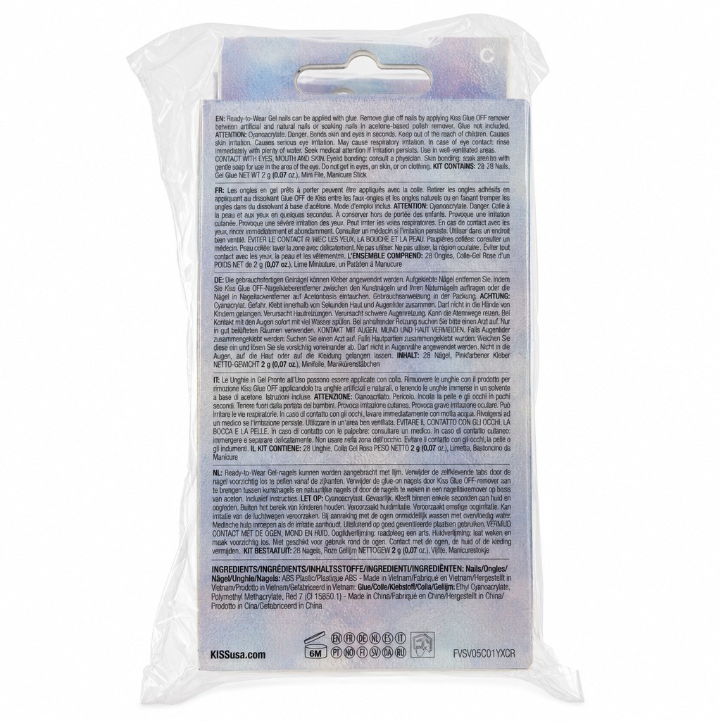KISS Voguish Fantasy Silent Angels Press On Nails Short Squoval 28ct, 2 PACK