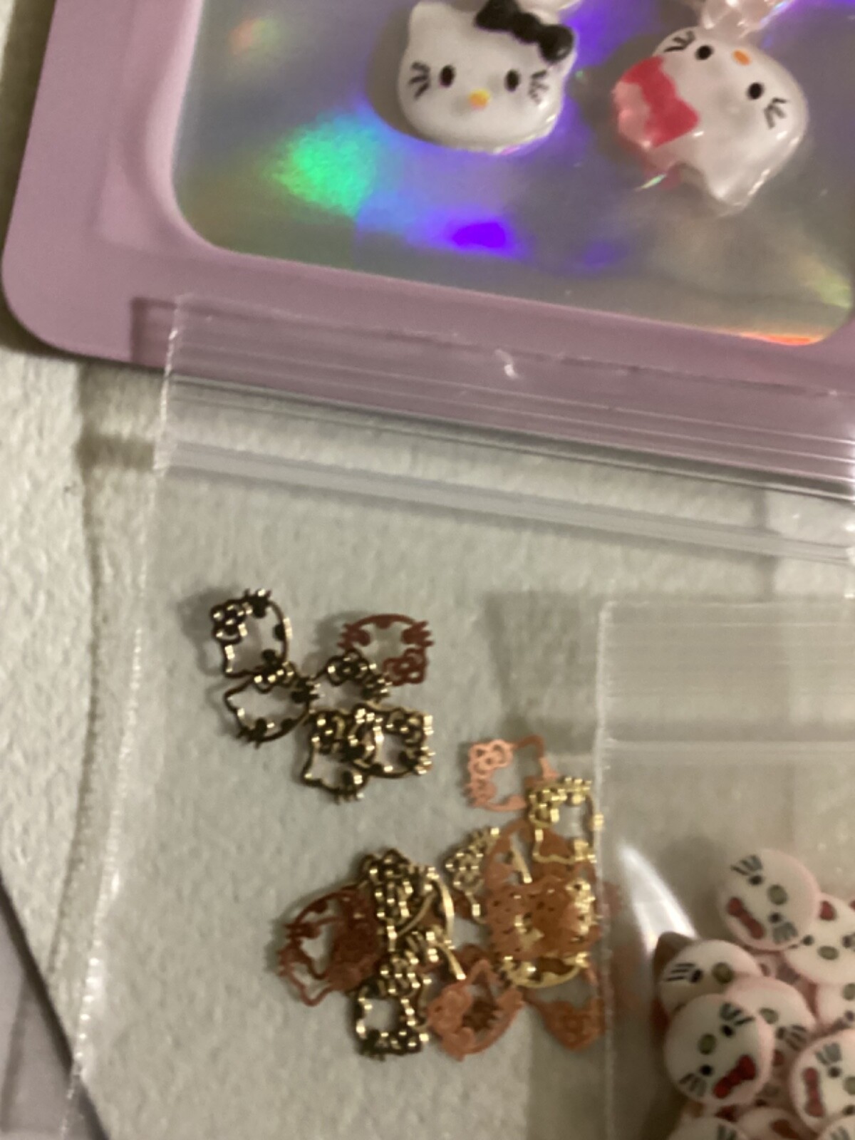Grab bags Cartoon Hello Kitty Flat back Nail Art Manicure Decors Charm lot