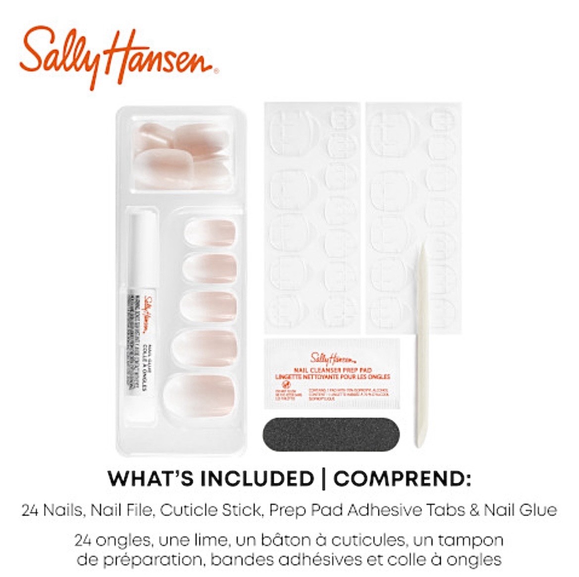 2pk Sally Hansen Salon Effects Perfect Manicure Medium Oval/Moon-ami OV161 NEW