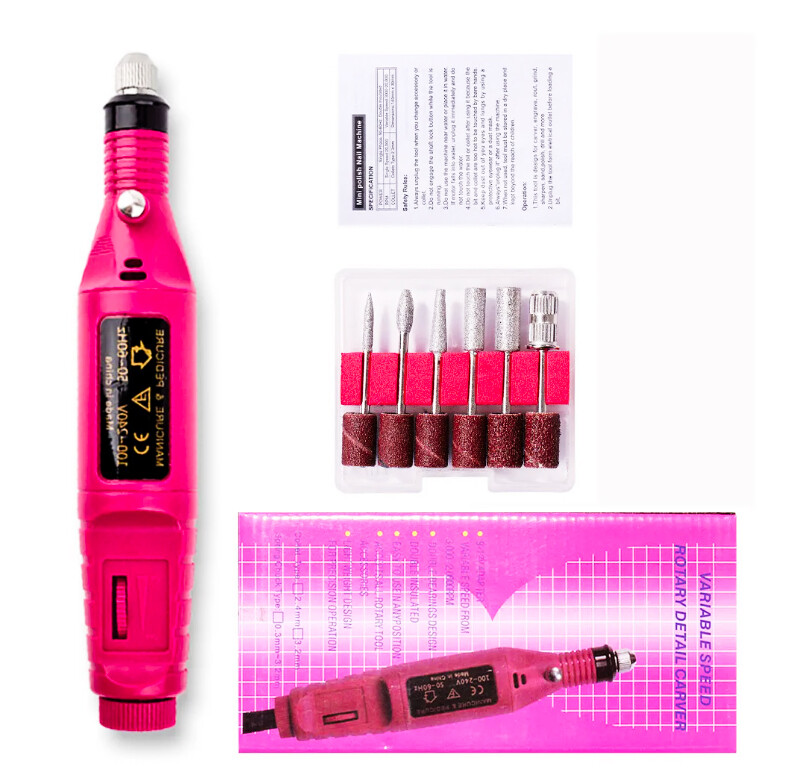ELECTRIC NAIL ART DRILL FILE ACRYLIC MANICURE PEDICURE PORTABL MACHINE KIT✅ND003
