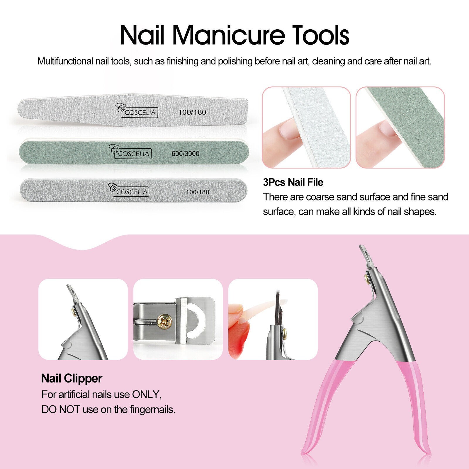 21 Nail Kit Acrylic Powder Glitter Beginner Art Manicure Tool Tips Brush Set
