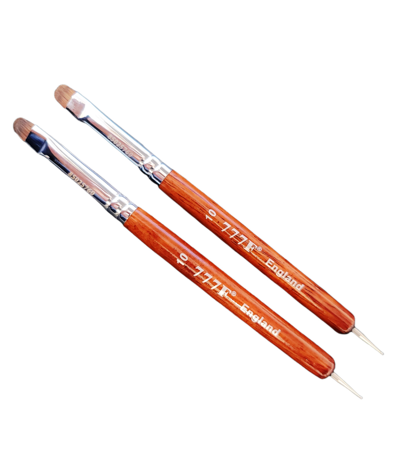 2 of Manicure & Pedicure French Brush 777F Red Wood Handle W/Dotting – size #10
