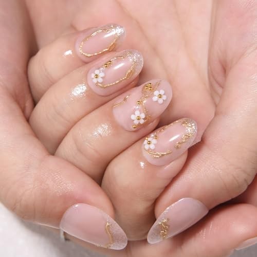 French Gold Pearl 24 pieces (Pack of 1) 95-Short Round French Gold Pearl Flower