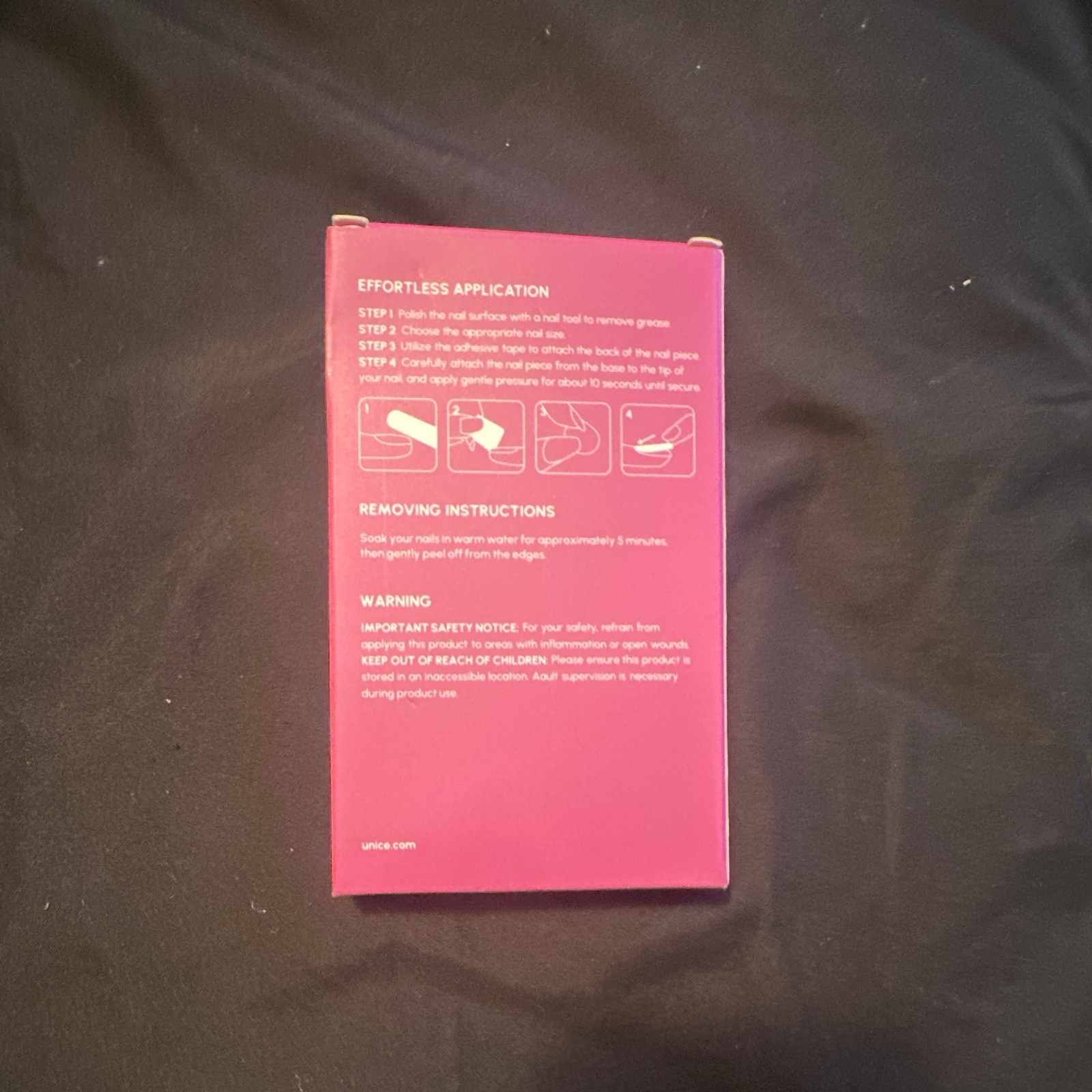 UNice Pink Rebel Press-On Nails Long Coffin Shiny Pre-Designed 24pc