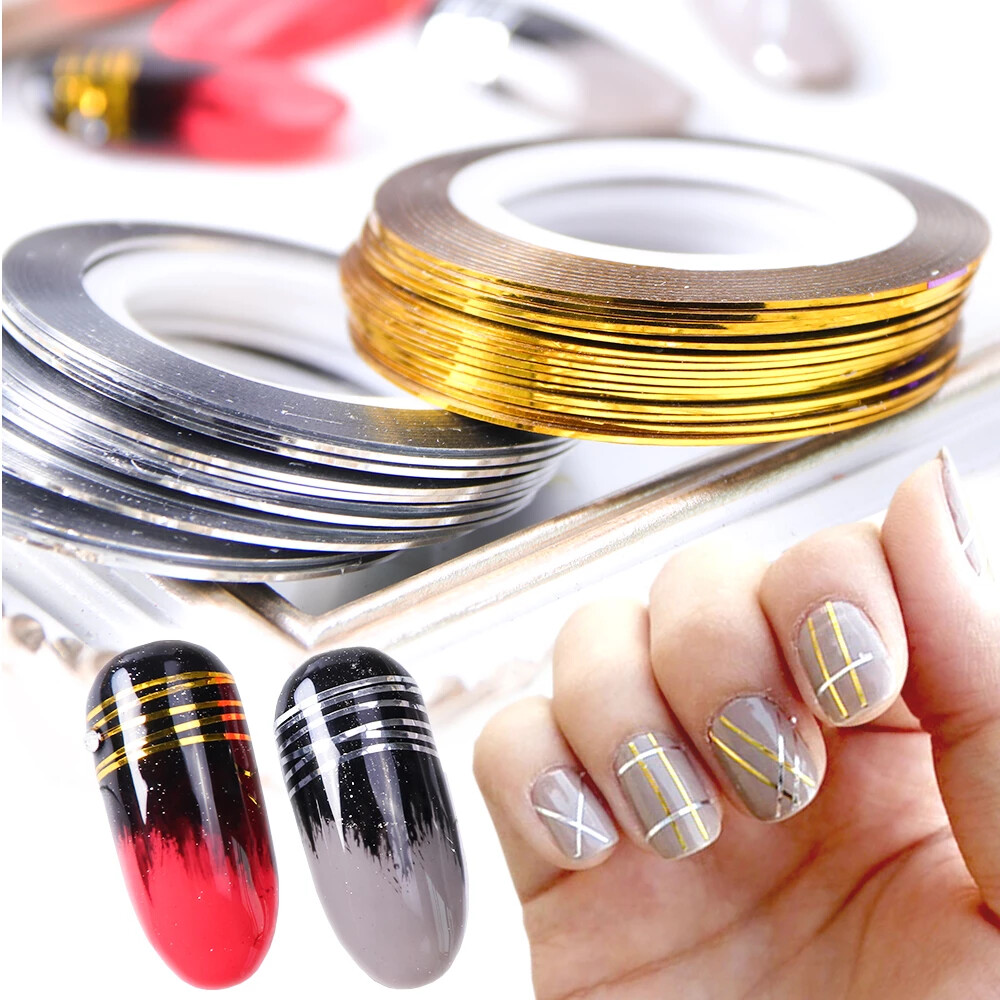 Gold Nail Striping Tape Nail Art Self Long Lasting PVC Easy Apply Stylish Roll