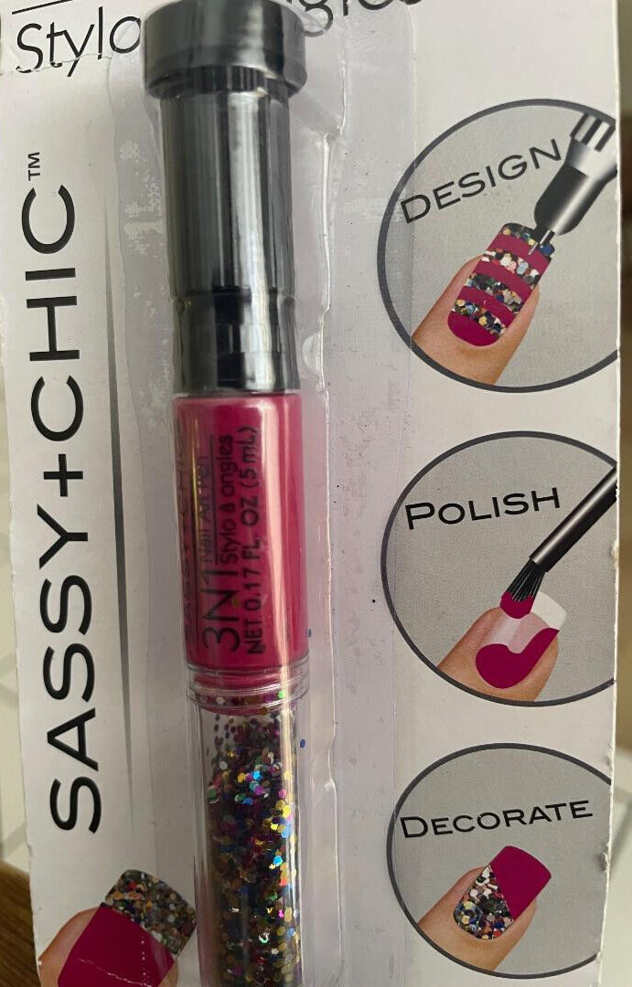 Sassy+Chic 3-in-1 Nail Art Pen Design Polish Decorate Cherry Scent uñas mujer