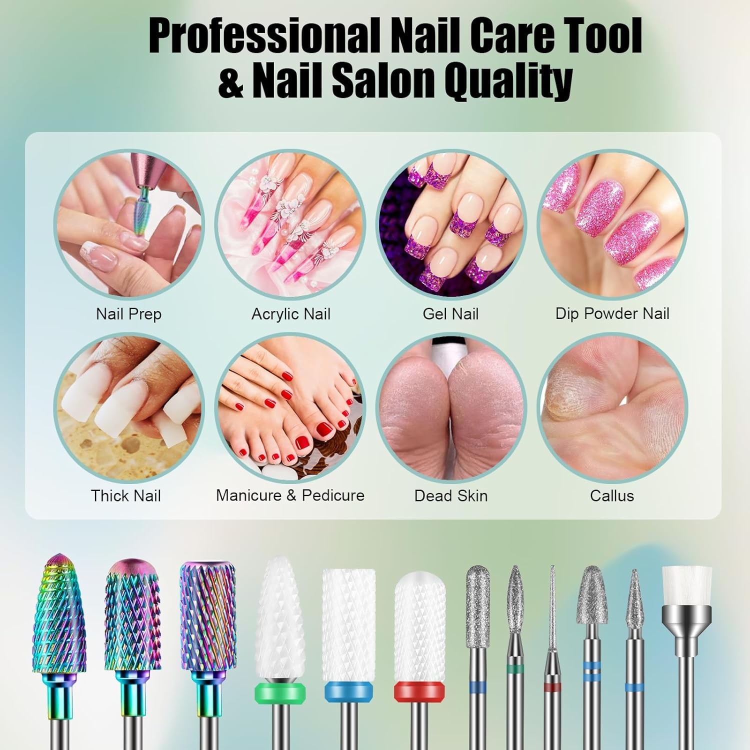 Nail Drill Bits Set, 3/32” Profal Drill Bits Nail Tech, Tungsten