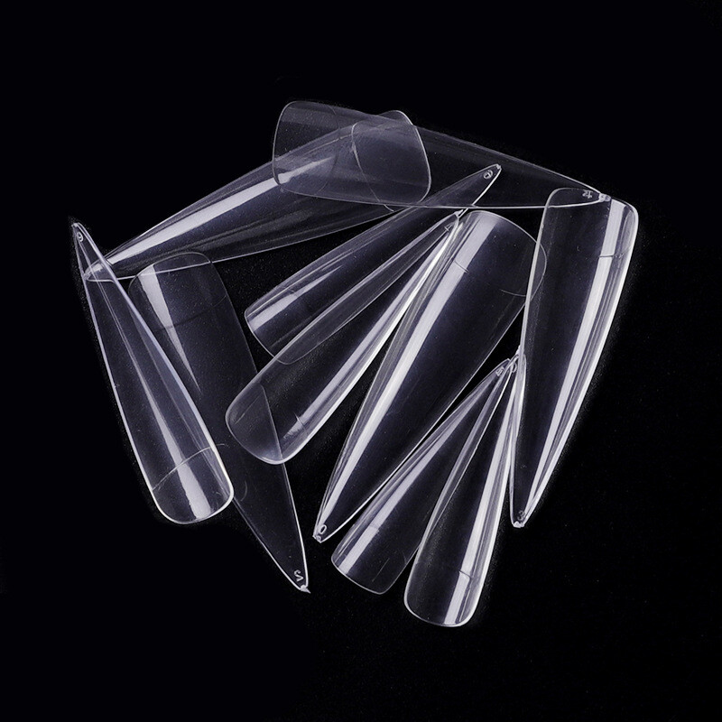 500 Pcs Long Stiletto Pointed False Nail Tips Half Nails Fake Tip Salon Manicure