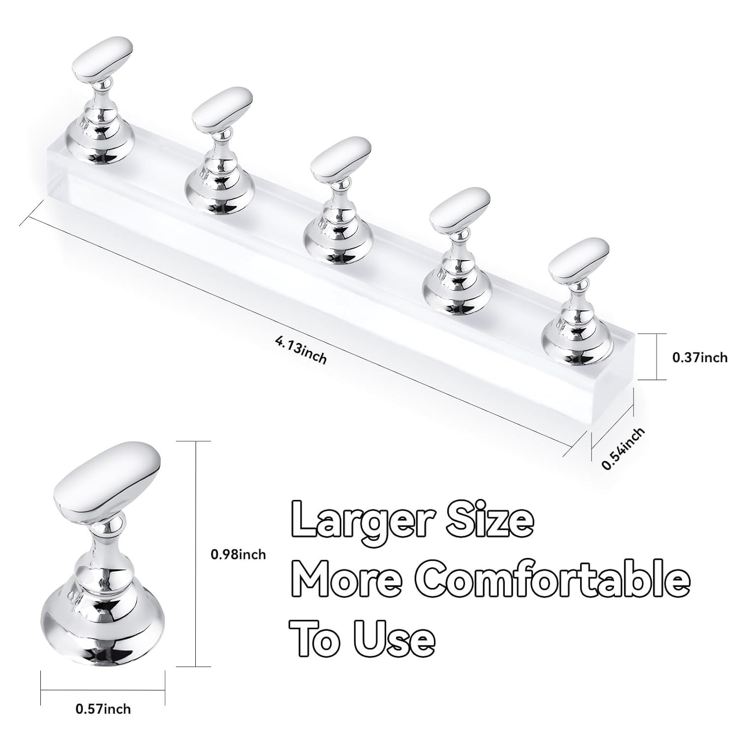 Beginner Friendly Acrylic Nail Art Holder with Magnetic Stability & Tape Support