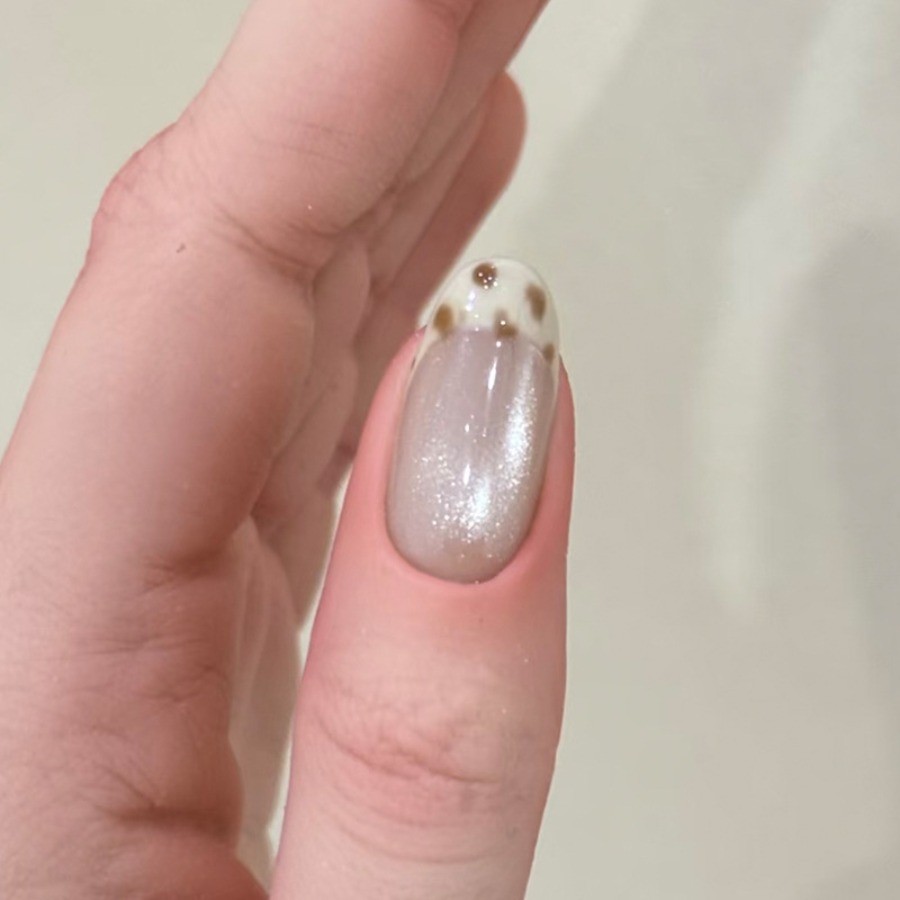 60pcs-Nude Fake Nails with Leopard French Tips, Star Glitter and Blue Ombre