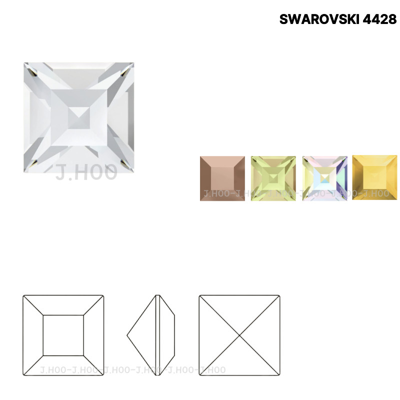 Swarovski 4428 XILION Square Fancy Stone 4mm (10pcs)