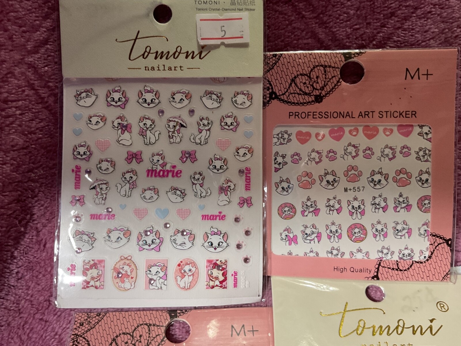Lot of nail art stickers,stitch and lilo aristocats sanrio