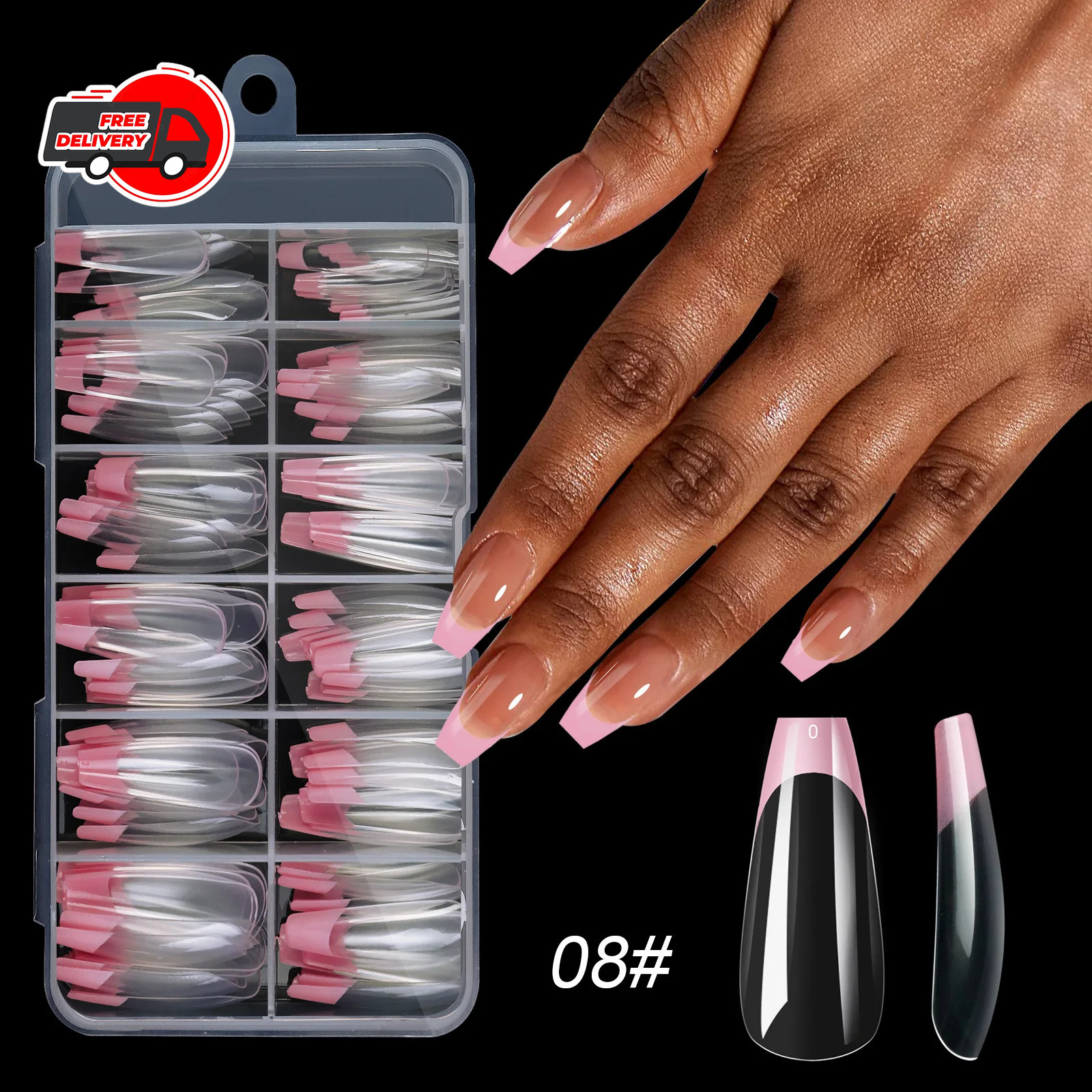120Pcs False Nail Tips Short French Half Cover Artificial Acrylic Nails Clear
