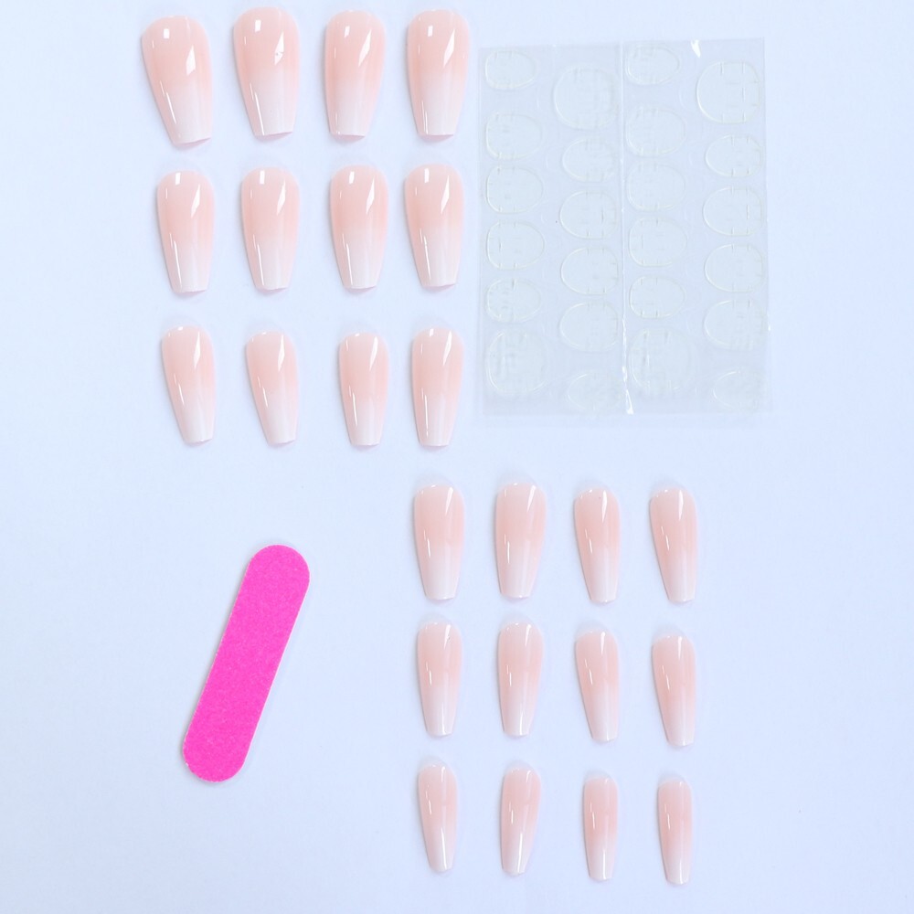Uñas postizas decoradas Acrílicas Falsas 24pack French Natural Look