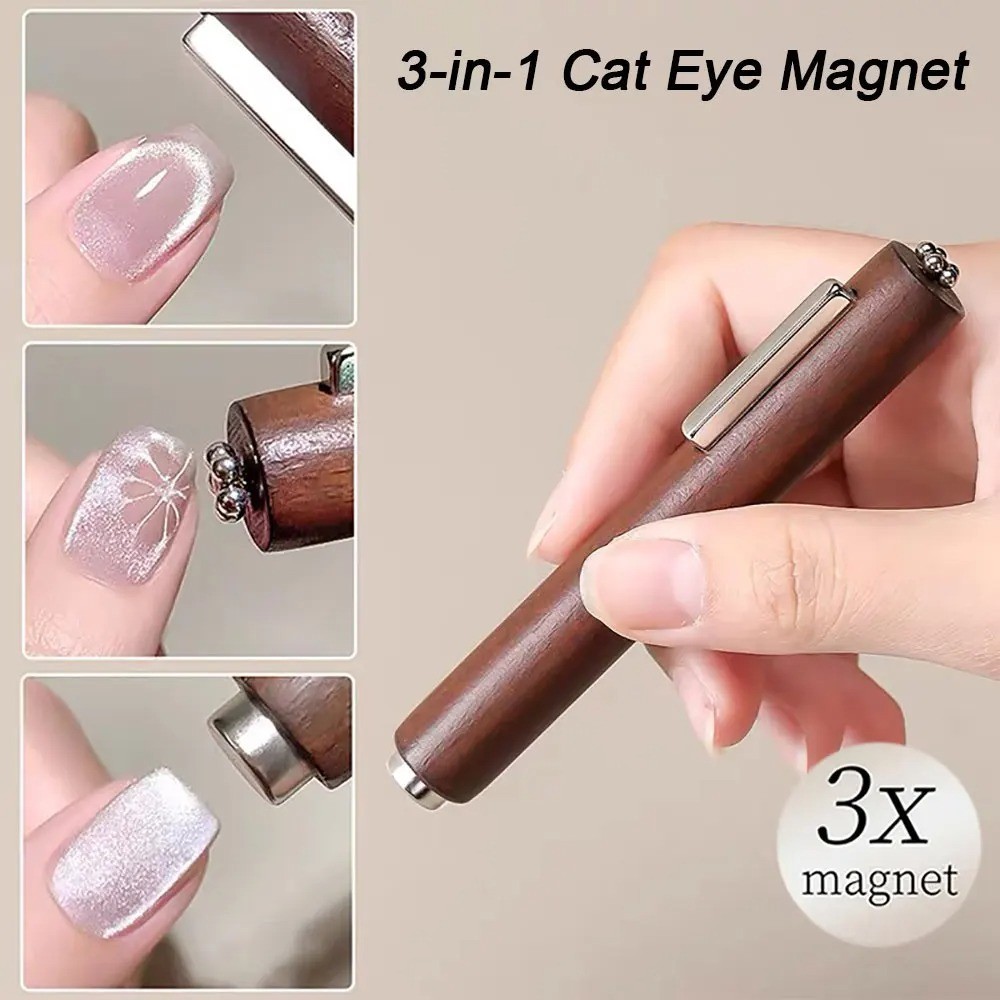 Magnetic Cat Eye Nail Pen 3-in-1 Gel Polish Magnet Stick 130mm Strong
