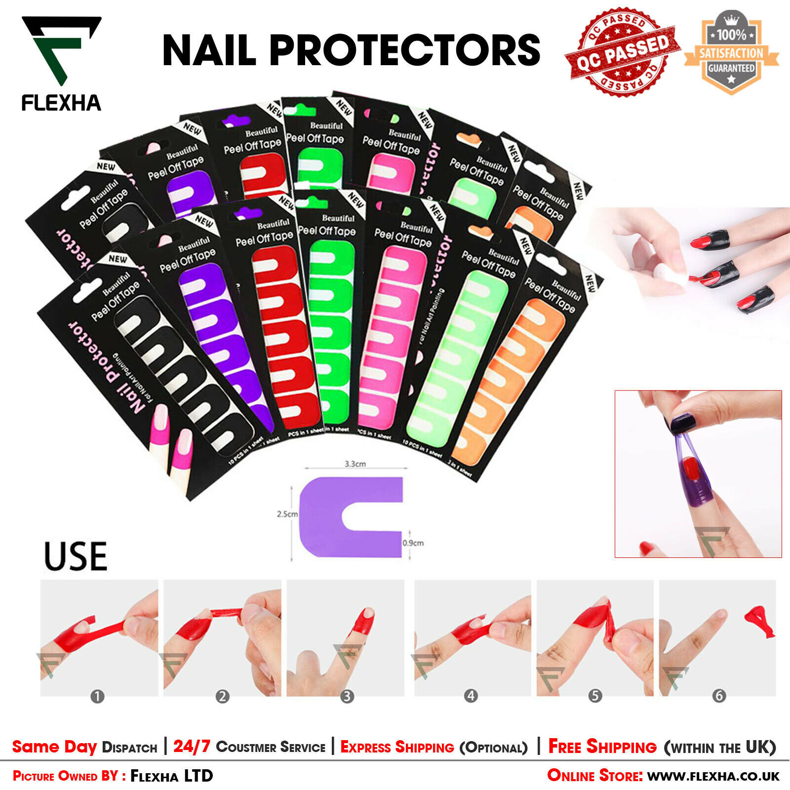 Peel of Fingers Tape for Nail Polish Apply Skin Guard U-Shaped Protector Sticker