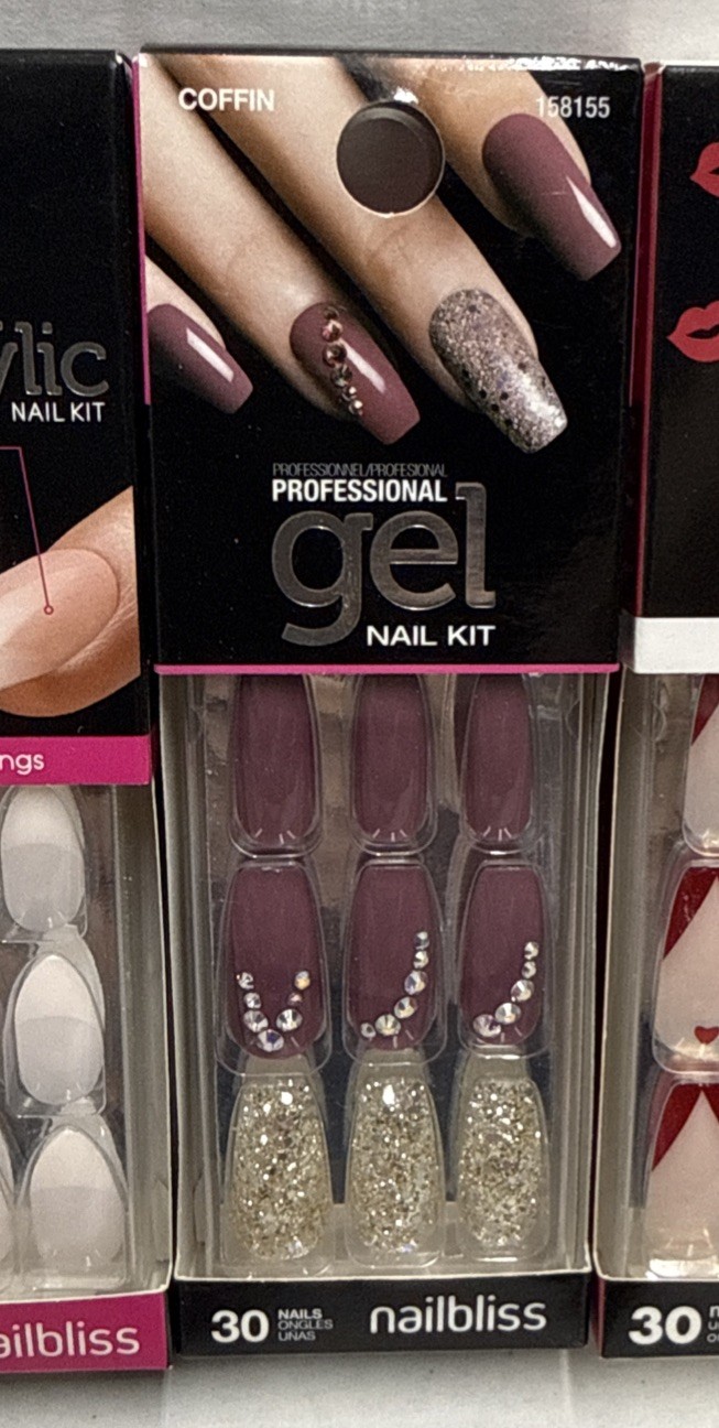 Professional Nail Bliss Salon Gel Nails And Sculpted Acrylic Lot Of 3 Packs