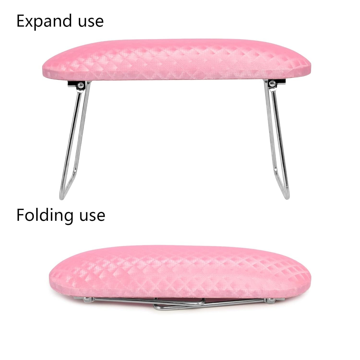 Nail Arm Rest Microfiber Leather Nail Technician Stand Cushion Non-slip Pink