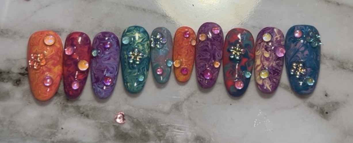 Tie Dye Press On Nails