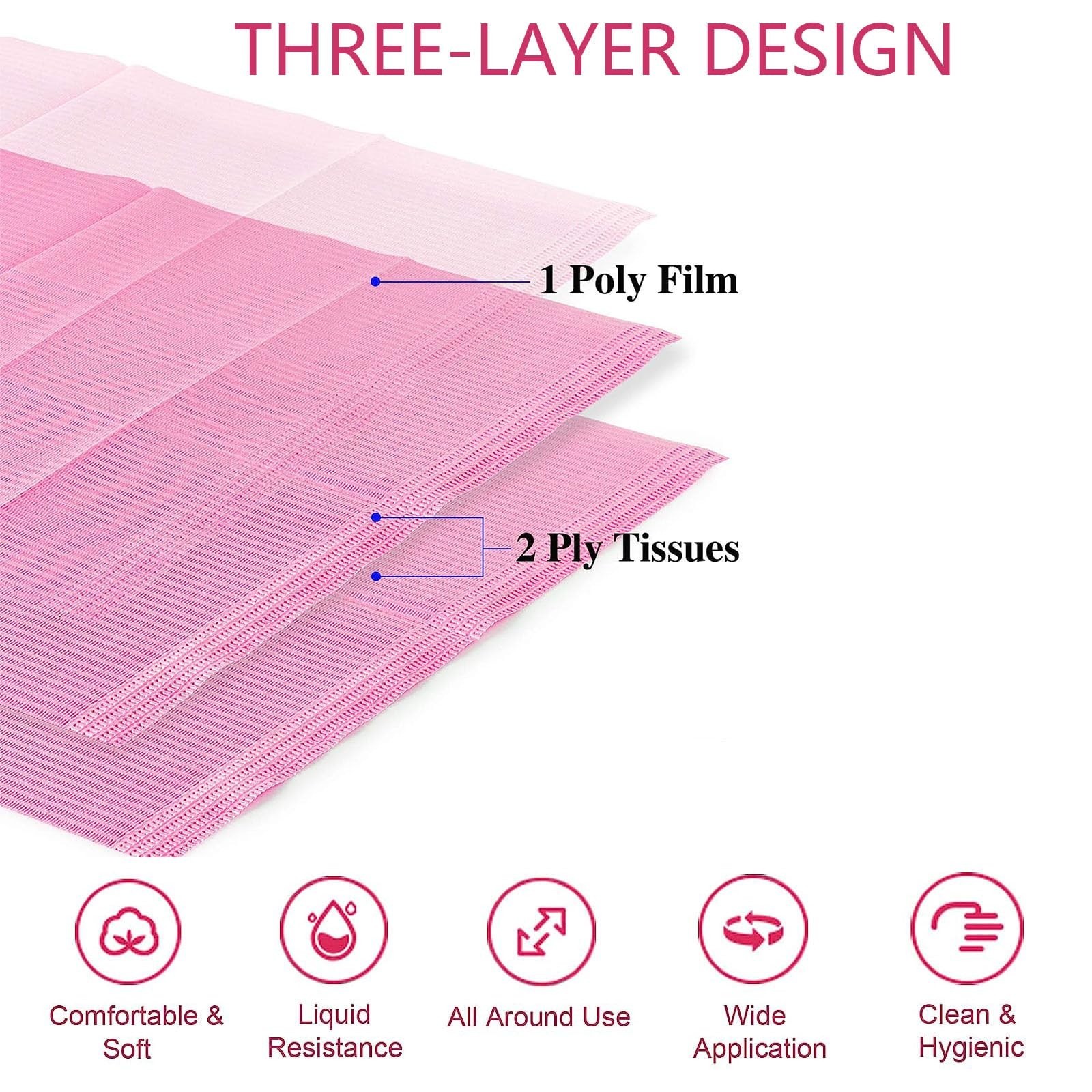 Nail Art Table Mats Disposable Nail Paper Towels,50PCS Pink Waterproof 3 Ply …