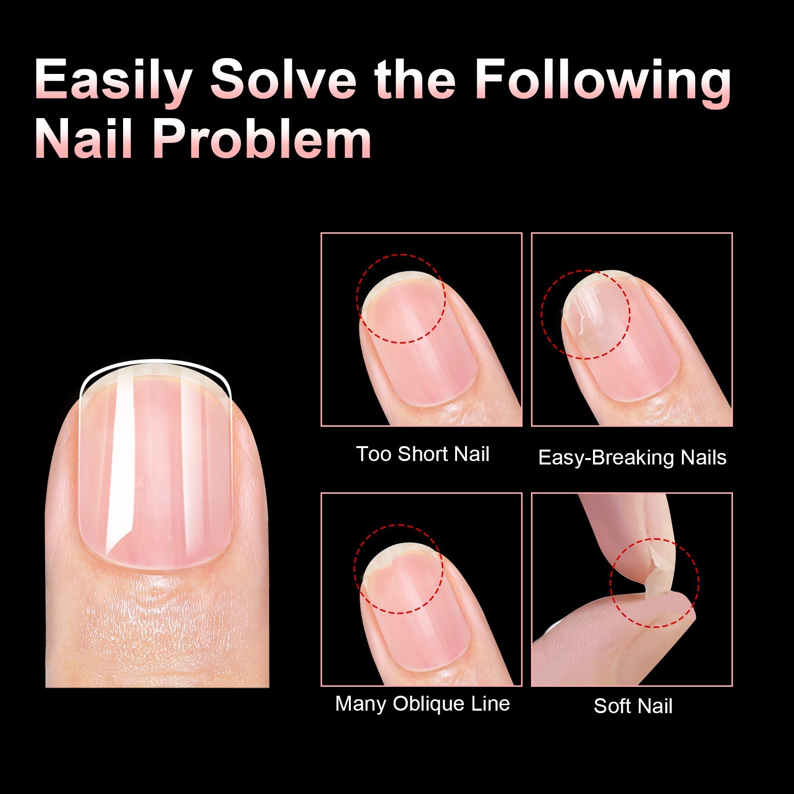 120/240PCS Non-Toxic Short False Nail Tips For Kids Ages 6-12 Full Cover Clear