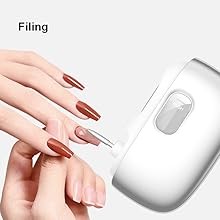 Electric Nail Clipper 3-in-1 with LED Light, Nail Trimming, Filing &