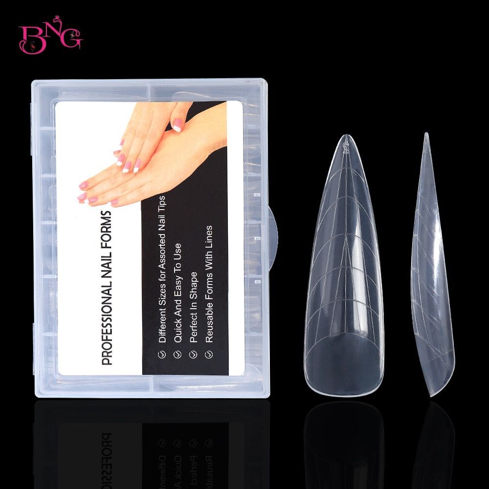 Dual Forms Nails Extension Full Cover-Quick Building Gel Mold Tips Poly Gel Mold