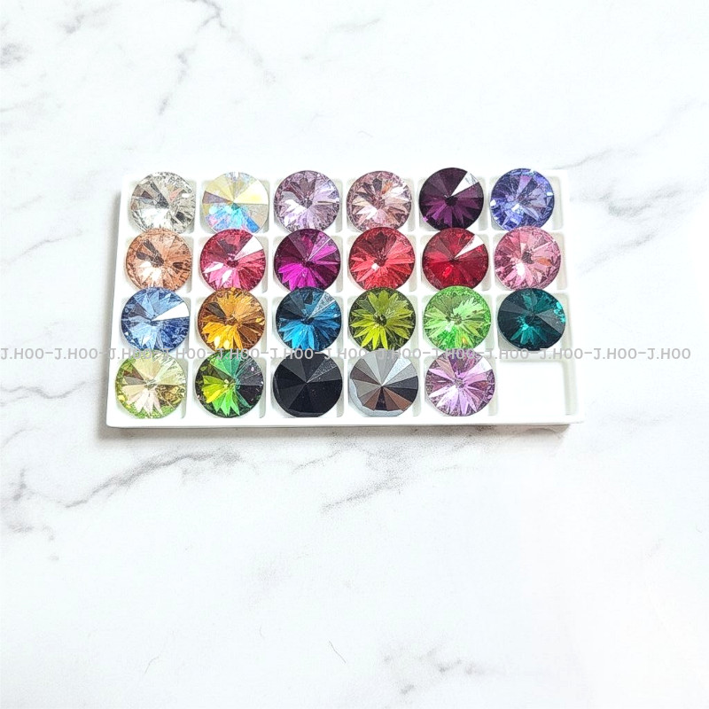Swarovski 1122 Rivoli Round Stone SS47 10.7mm Pointed Back Crystal 2pcs