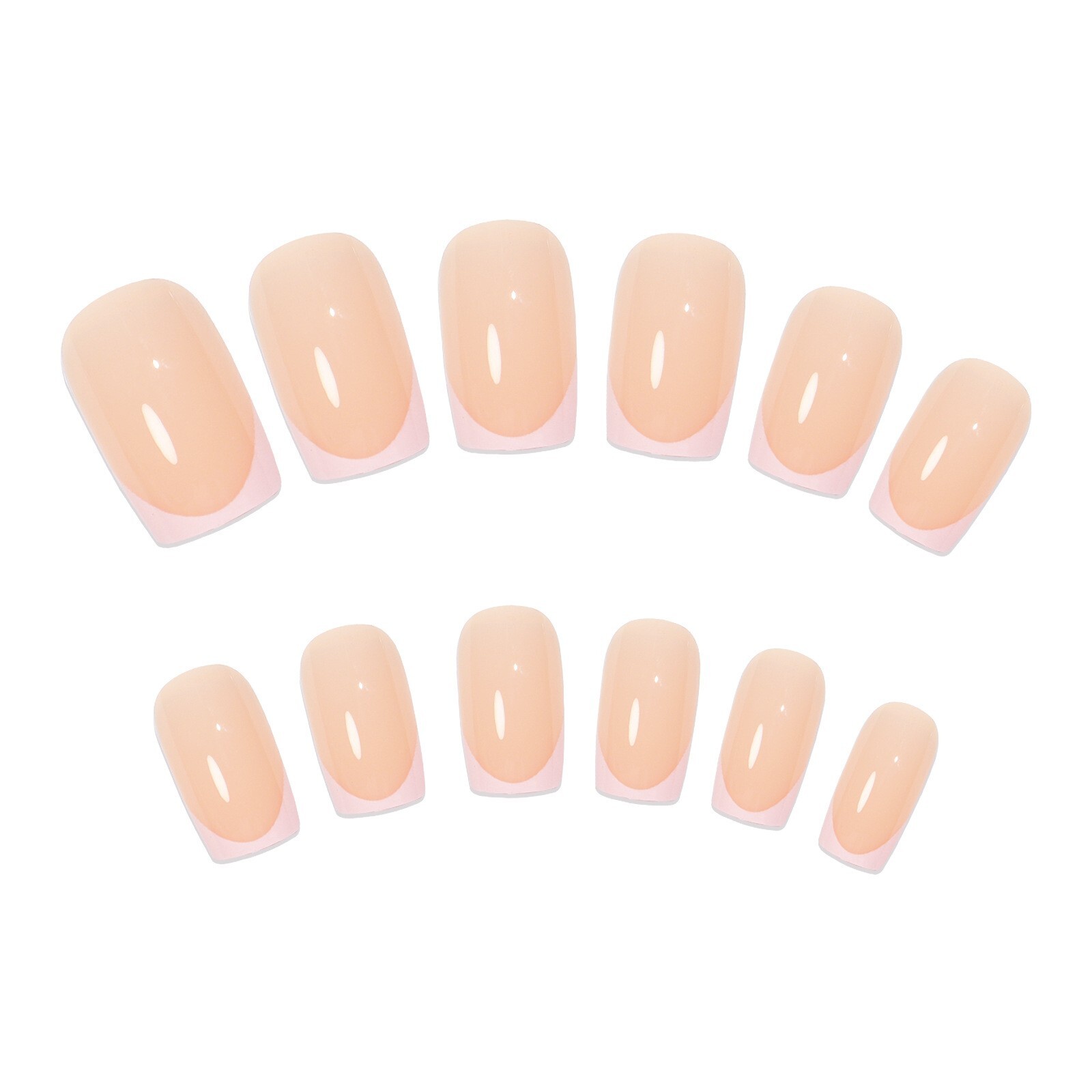 24pcs False Nail Tips Coffin Pink & White French Press on Nails for Nail Art DIY