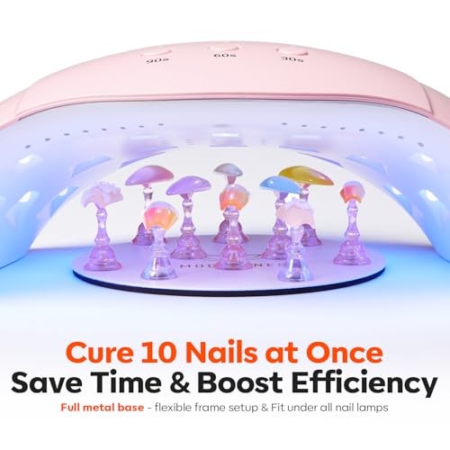 Magnetic Nail Stand Kit Aurora Pink Heart Bases 10 Holders 200 Tabs