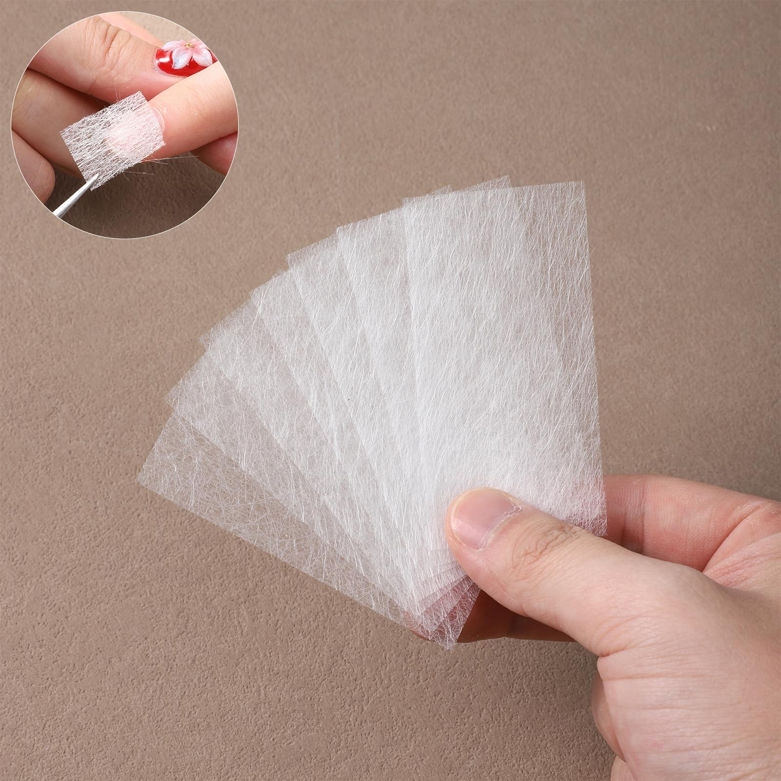 100 Pcs Silk Nail Extension Wrap Fiberglass Nail Wrap for Splits Breaks Repair