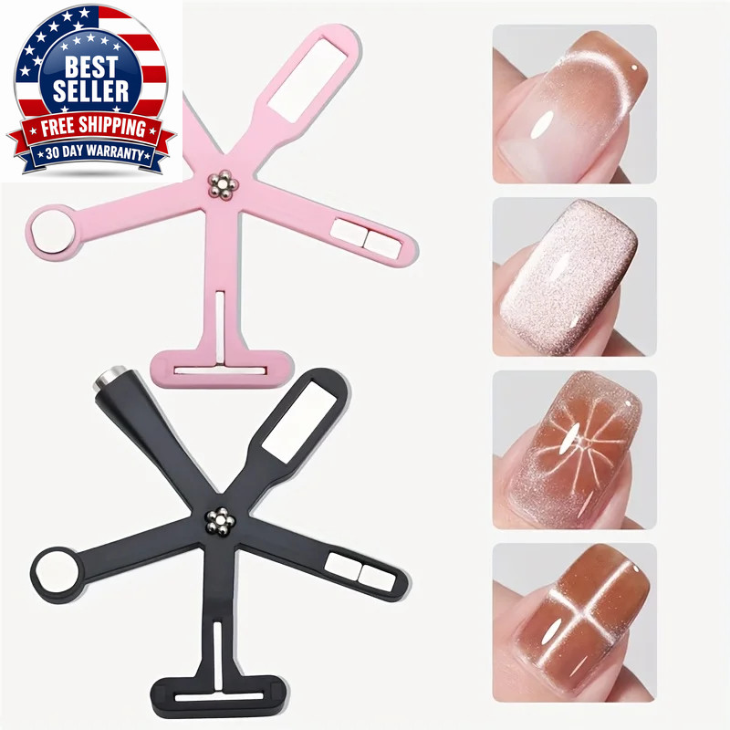6In1 Nail Magnet 3D Cat Eye Effect Side Light Half Moon Daisy Flower French Nail