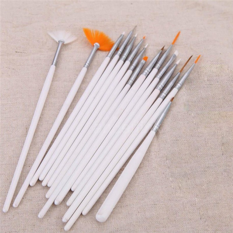 20pcs Nail Art Brush Set Flower Brush with Silicon Dotting Pen Nail Art Tools