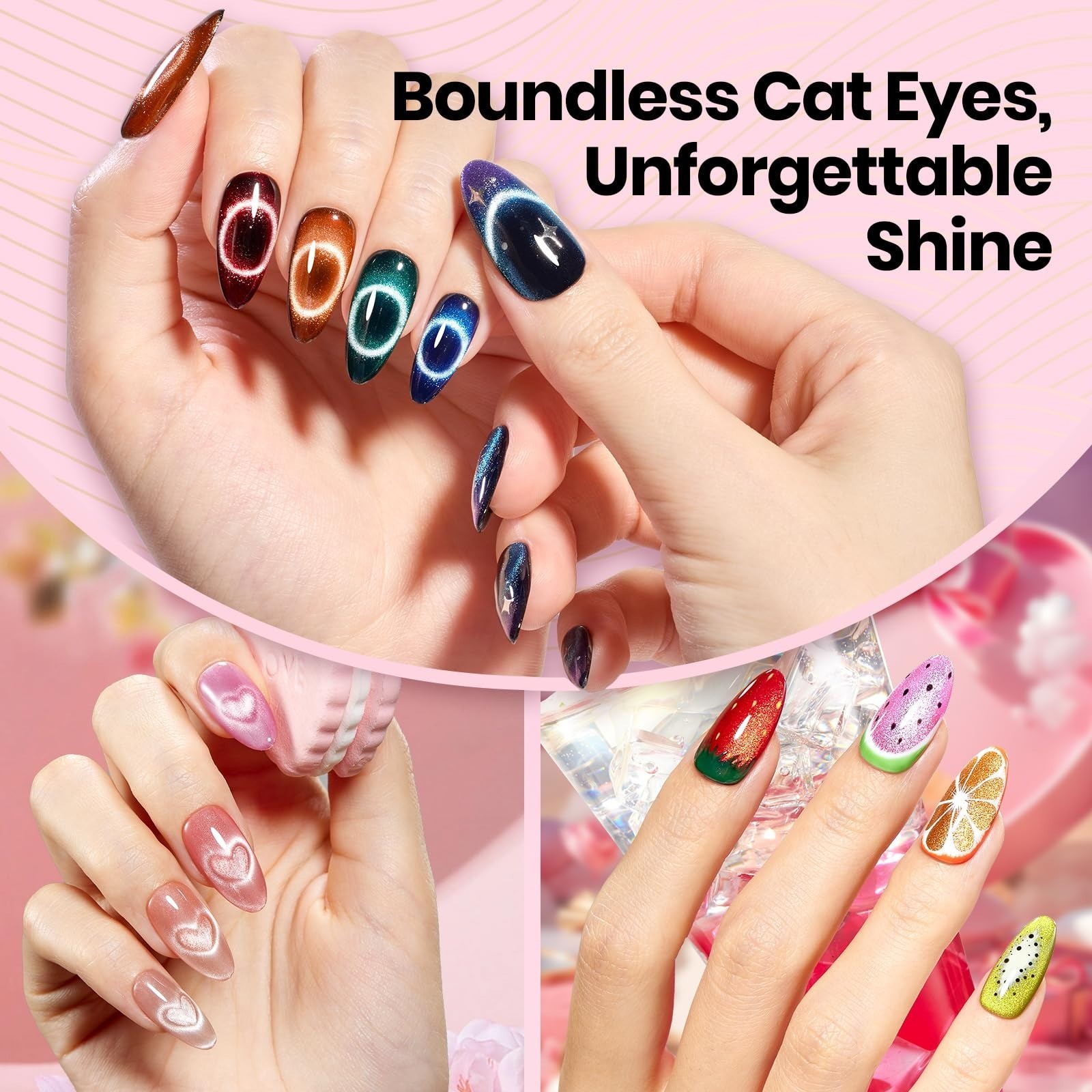 Beetles Cat Eye Magnet 3 in 1 Nail Art Tool for Gel Polish