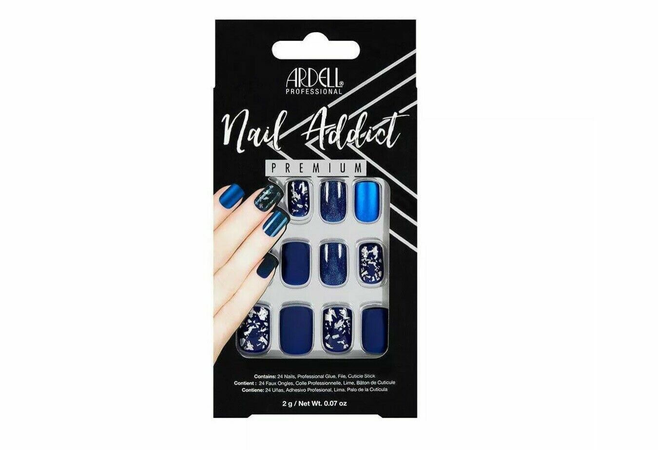 Ardell Professional Nail Addict False Nails Matte Blue 24ct Nails Design Premium