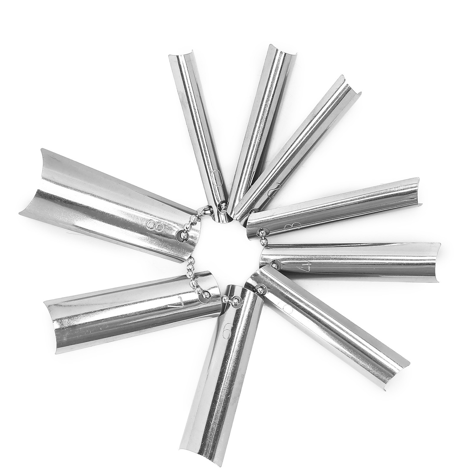 18Pcs French Manicure 9 Sizes Single Tips Deep C Shape Cutter Tool Nail Edge