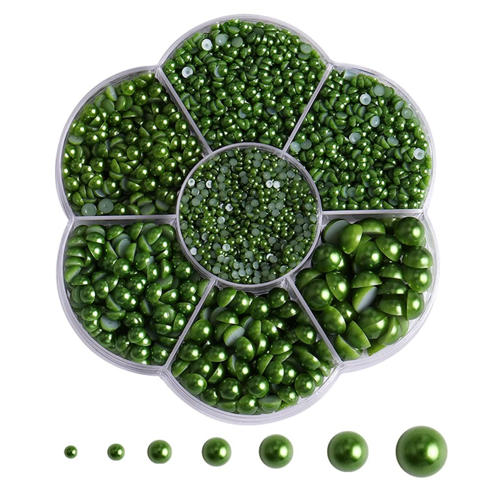 5800Pcs Half Pearls for Crafts, Flatback Pearls for Artwork Making, DIY Rhine…