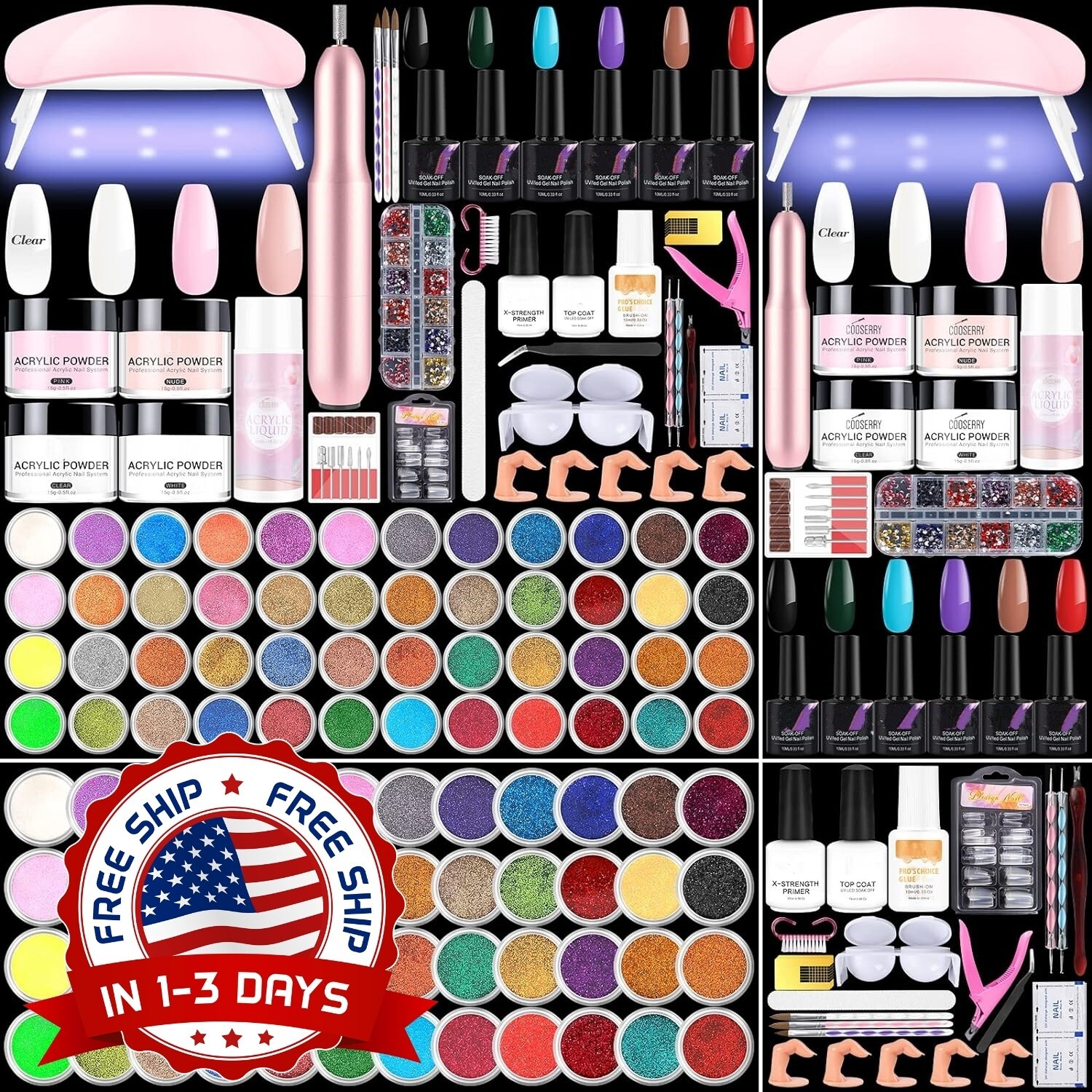 Kit De Unas Acrilicas Completo Manicura Uñas De Colores Una Postizas Uñas Acríli