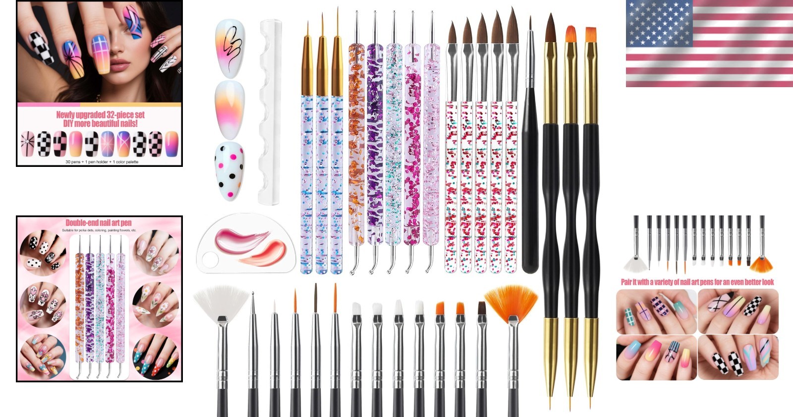 Nail Dotting Tools 32PCS Set in Various Colors
