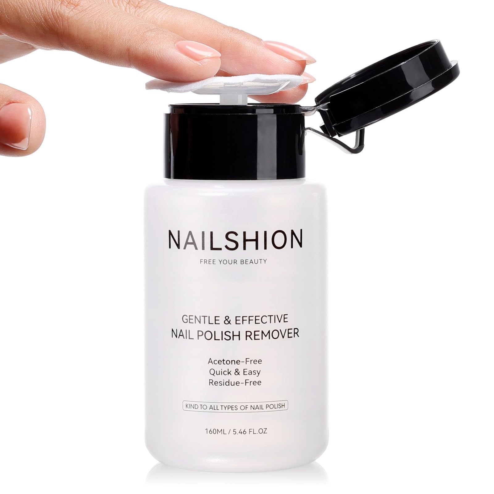 Nailshion Nail Polish Remover 5.46 Fl Oz (Pack of 1), Unscented VE Nourishing