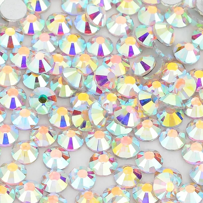 Shiny AB Glass Crystal Flatback 3D Non-HotFix FlatBack Nail Art Decorations
