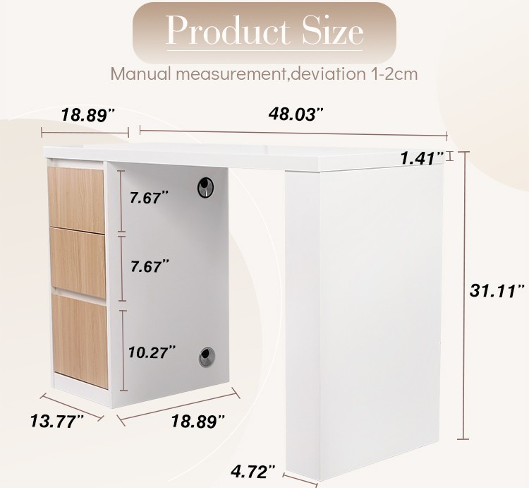 Single manicure table White manicure table Modern nail salon furniture