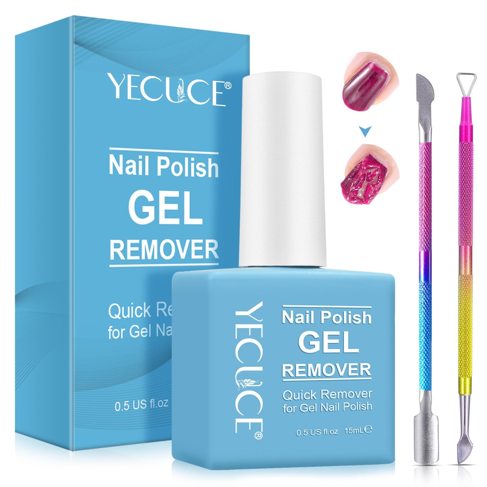 Gel Nail Polish Remover, Remover for Nails, 0.5 Fl Oz (Pack of 1)