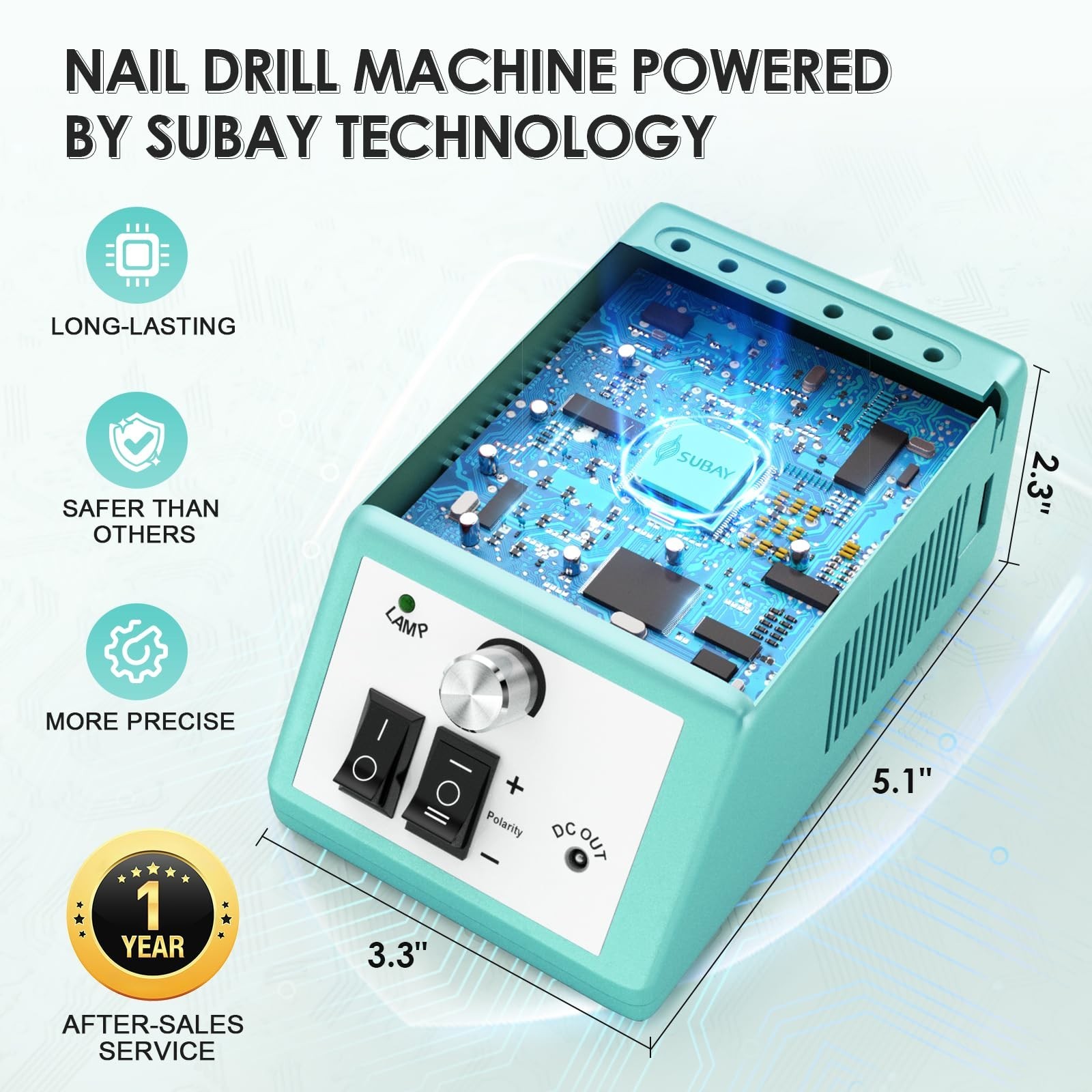 SUBAY Professional Finger Toe Nail Care Electric Nail Drill Machine Manicure …