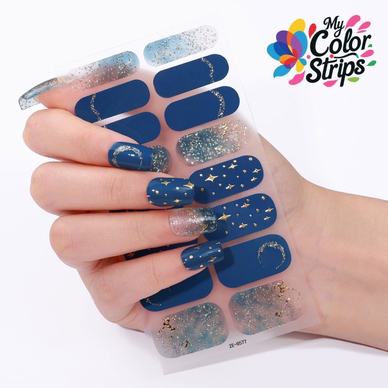 Glitter Nail Wraps Full Size Sticker Nail Polish Art Self-Stick Decor