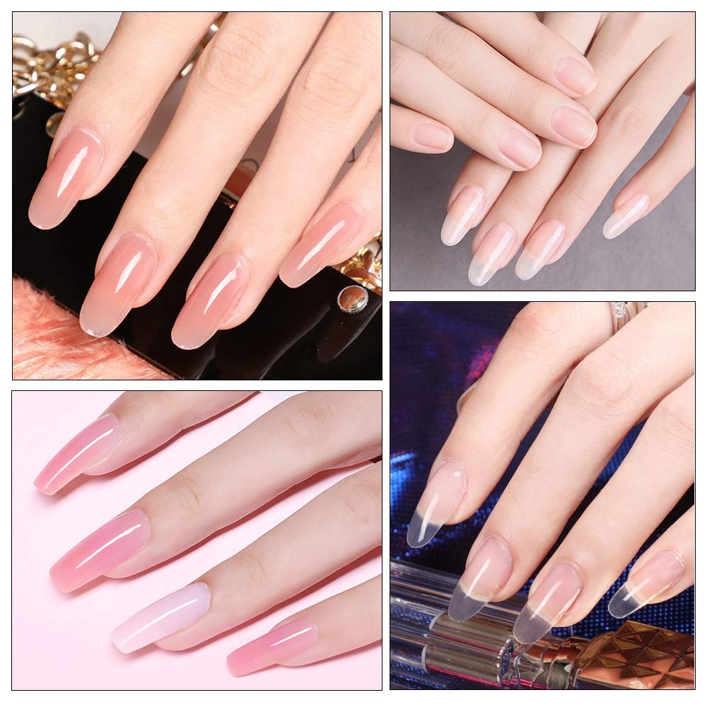 Poly Extension Gel Dual Nail Form 120Pcs Coffin Nails Clear Ballerina Nail Tips
