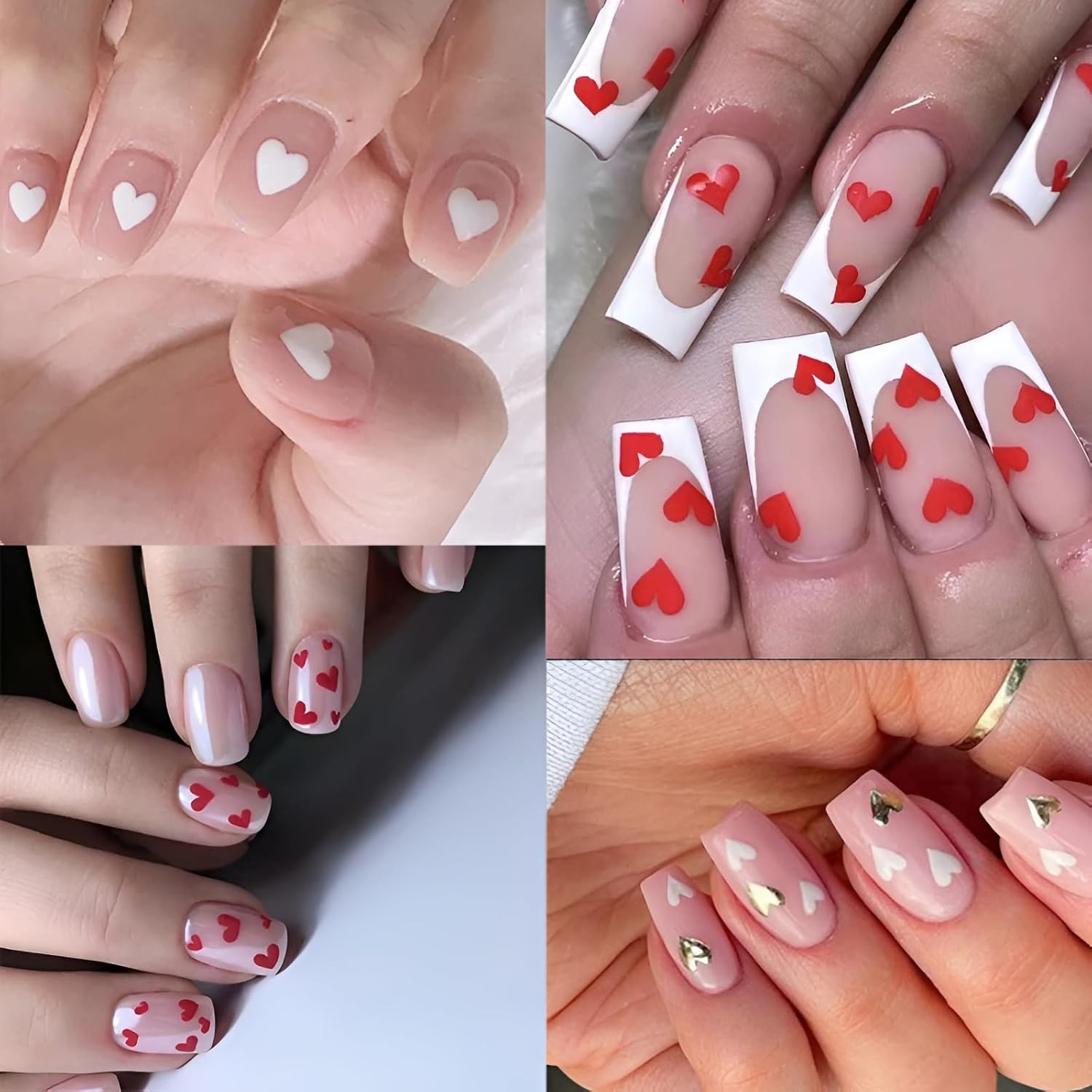 8 Sheets Valentine’S Day Nail Art Stickers Heart Nail Supplies 3D Self-Adhesive